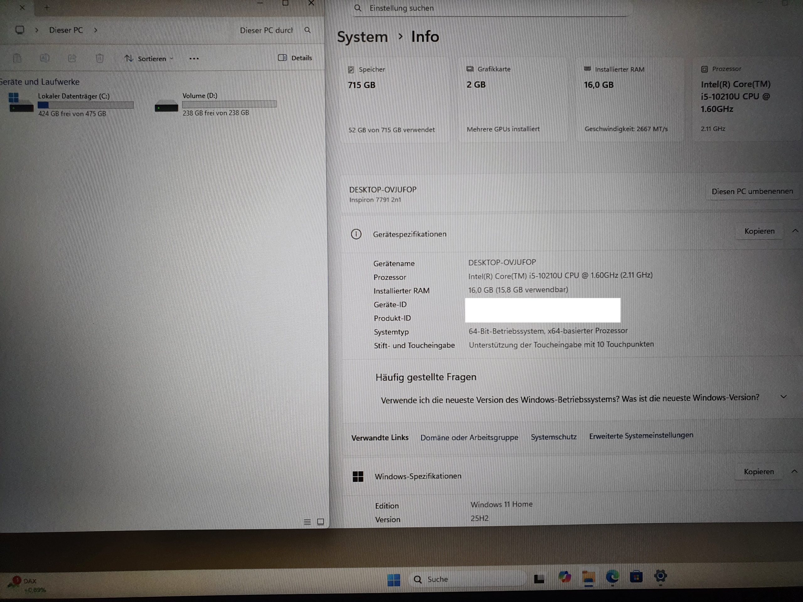 Dell Inspiron 7791 2in1 Laptop 17 Zoll Full HD + Touch 512GB SSD + NEUE 256GB SSD – Bild 12