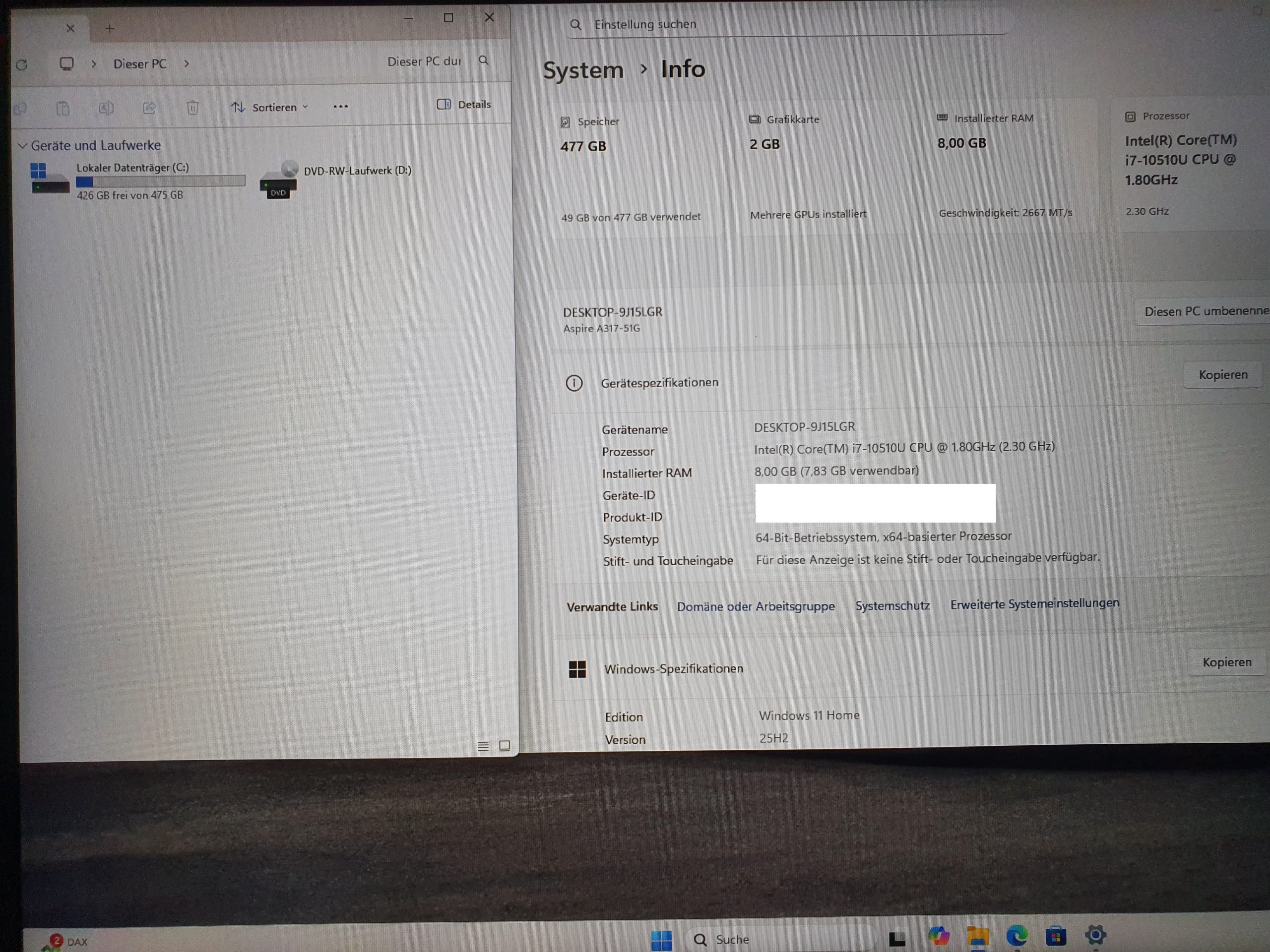 Acer Aspire 3 A317-51G i7-10510U 17,3 Zoll Full HD 512GB SSD Win 11 – Bild 11