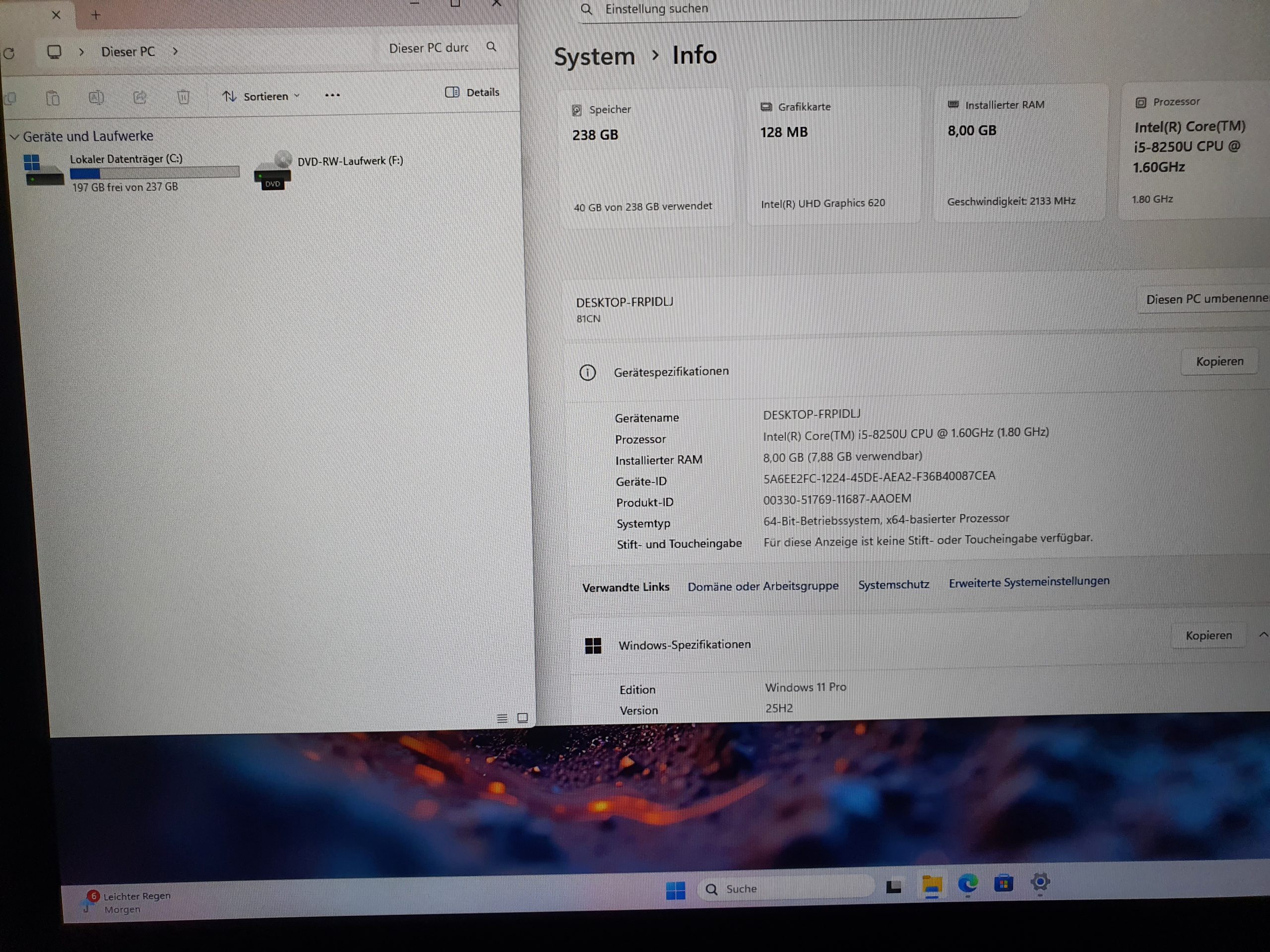 Lenovo V320 17,3 Zoll Full HD Laptop i5-8250U 8GB RAM 256GB SSD Win 11 wie NEU – Bild 9