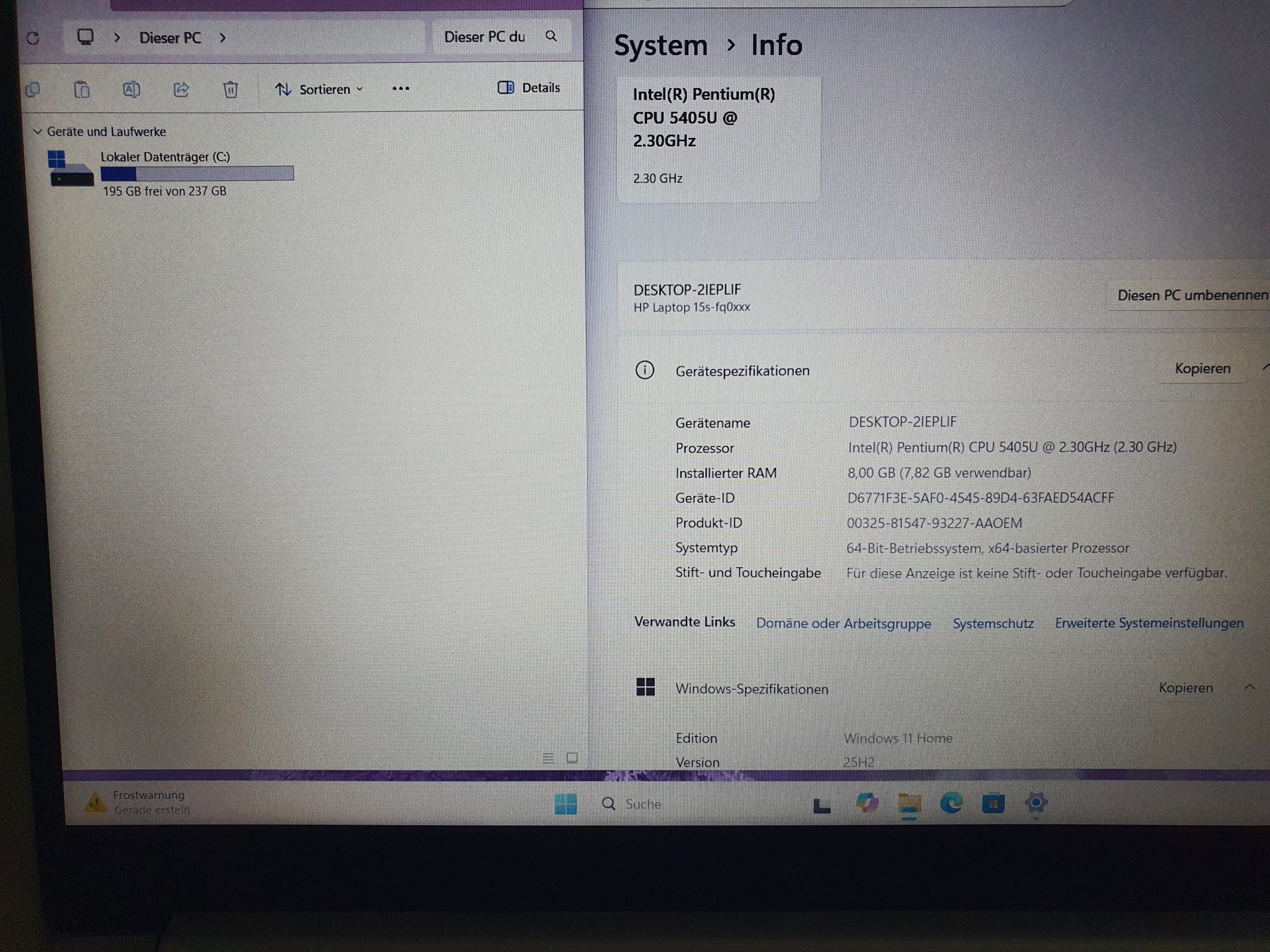 HP 15s-fq0210ng 15,6 Zoll Full HD Laptop Gold 5405U 8GB RAM 256GB SSD Win 11 – Bild 8