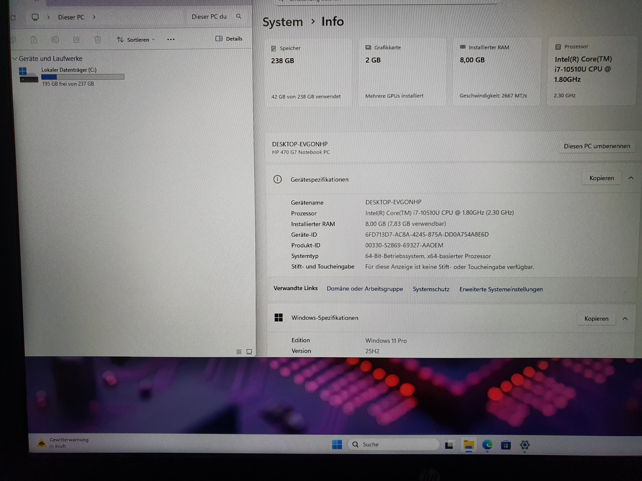 HP ProBook 470 G7 i7-10510U 17,3 Zoll Full-HD 256GB SSD Tastaturbeleuchtung Win 11 – Bild 10