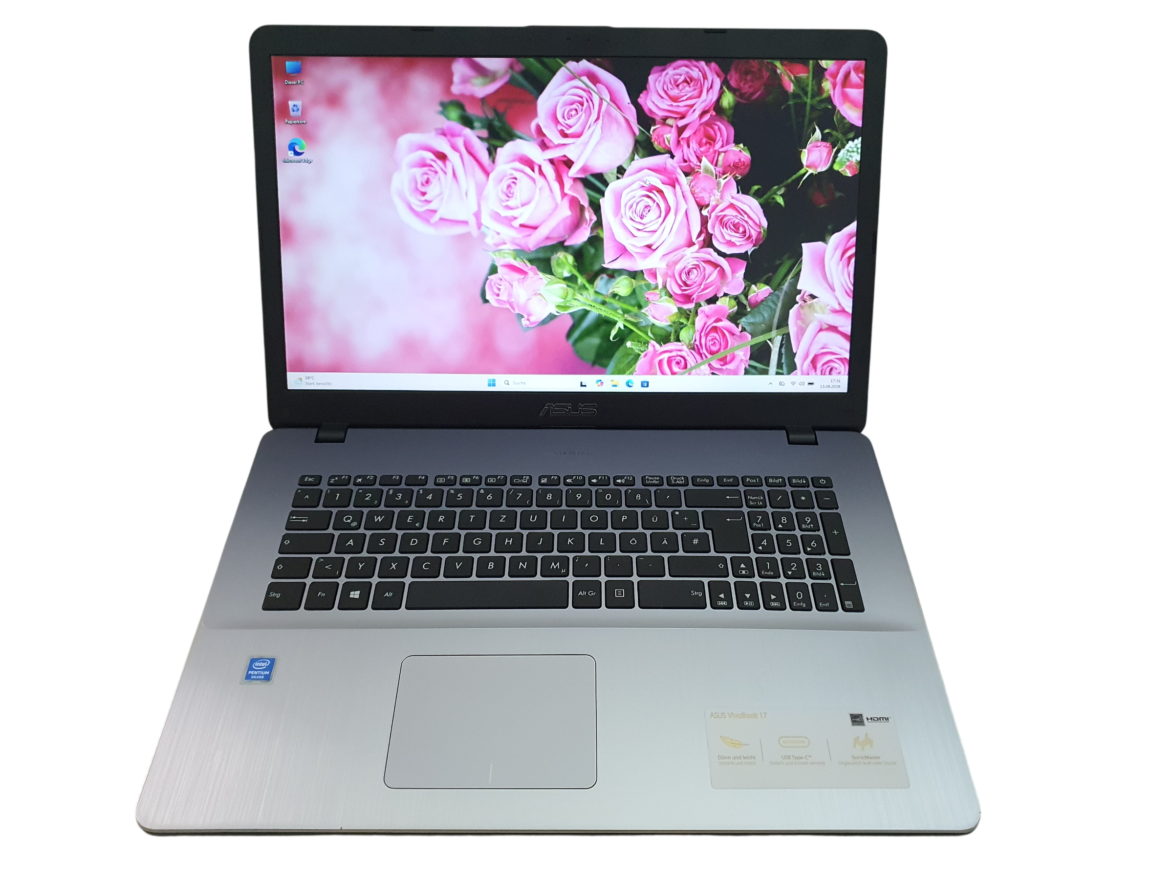 Asus VivoBook 17 F705M Intel Silver 17,3 Zoll 8GB RAM 120GB SSD Win 11