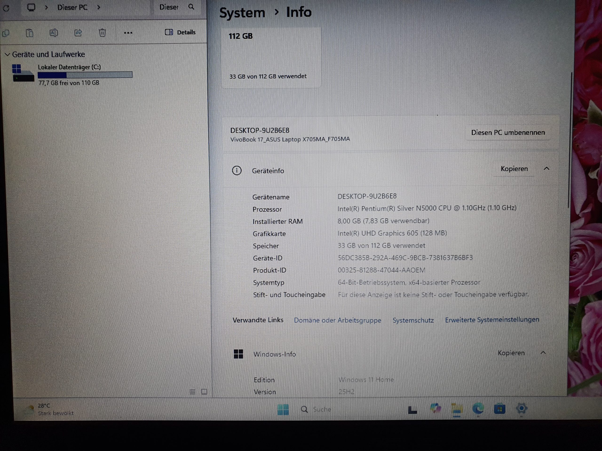 Asus VivoBook 17 F705M Intel Silver 17,3 Zoll 8GB RAM 120GB SSD Win 11 – Bild 7